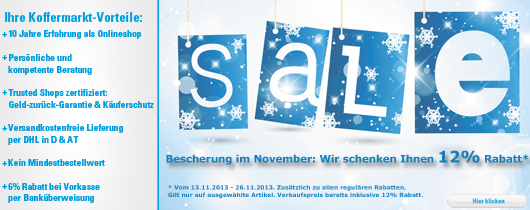 Wintersale 2013 im Koffermarkt - Banner