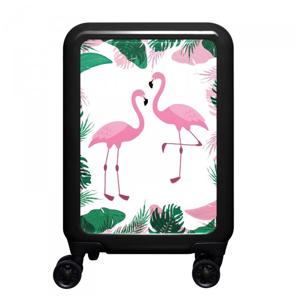 meinTrolley Flamingos 55cm 4 Rollen schwarz