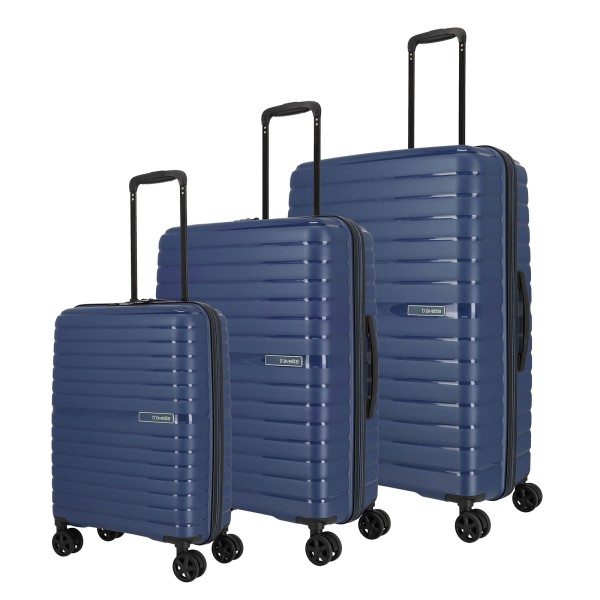 travelite Trient Kofferset 4 Rollen L/M/S blau