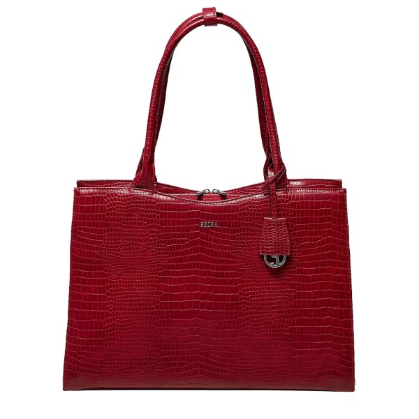 SOCHA Business-Handtasche Midi 39 cm croco burgundi