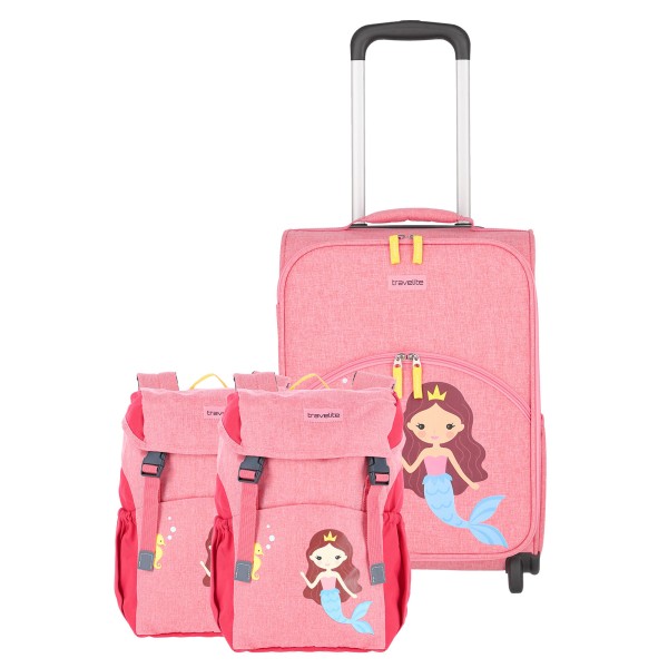 travelite Youngster Kindertrolley 44 cm 2 Rollen und 2x Rucksack rosa