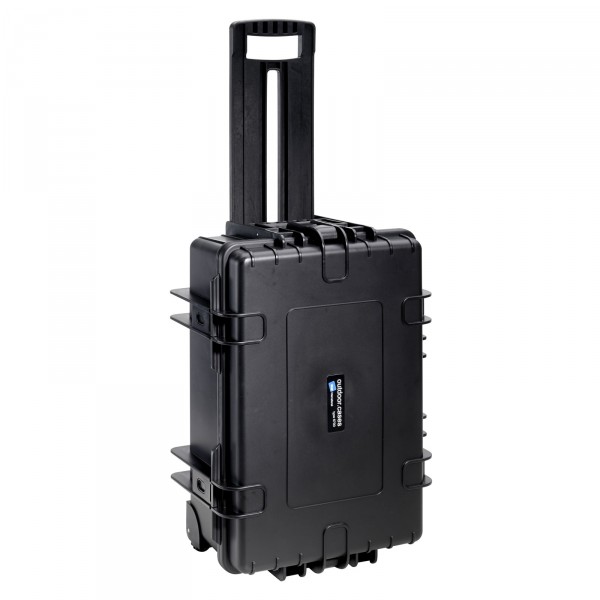 B&W Outdoor Case Typ 6700 schwarz 2 Rollen - Vorderansicht