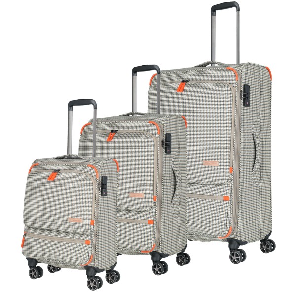 travelite Checkline Trolley Set 54/67/78 cm 4 Rollen kariert