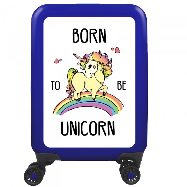 meinTrolley Born To Be Unicorn 55cm 4 Rollen blau