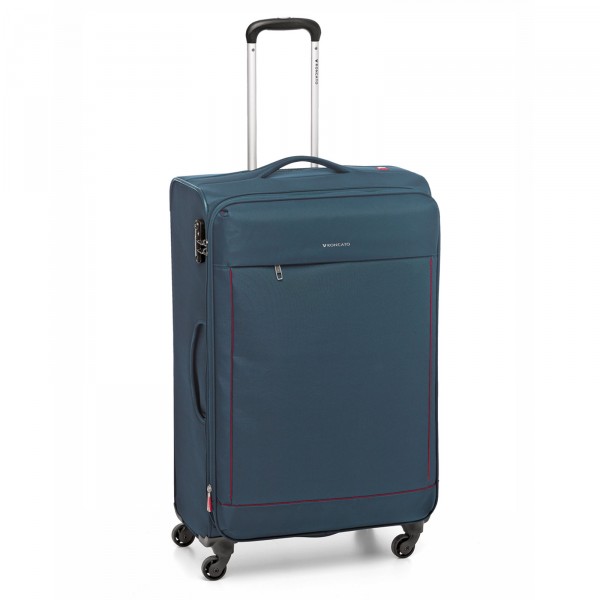Roncato Connection Trolley 77 cm 4 Rollen erweiterbar blu - Frontansicht