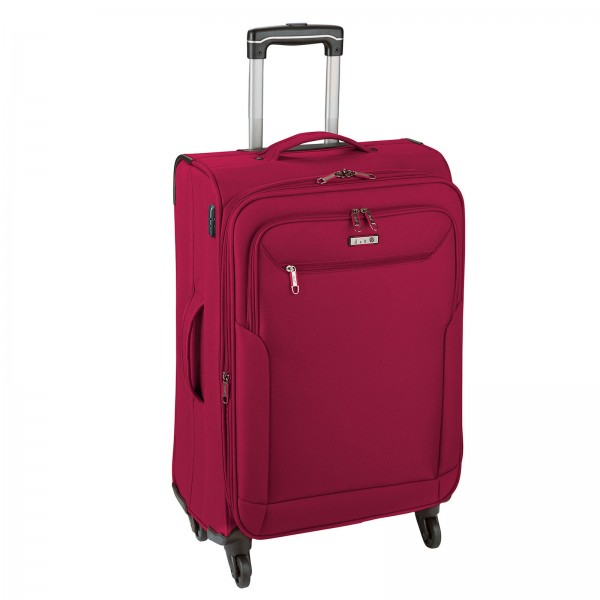 d&n Travel Line 6804 Trolley 76 cm 4 Rollen erweiterbar rot Frontansicht