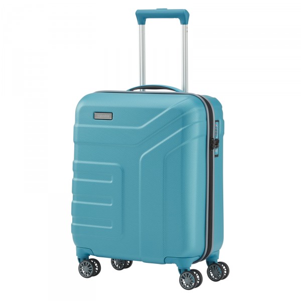 travelite Vector Kabinentrolley 55 cm 4 Rollen türkis - Schrägansicht