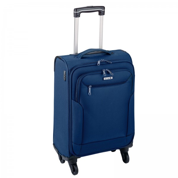 d&n Travel Line 6804 Kabinentrolley 55 cm 4 Rollen blau Frontansicht