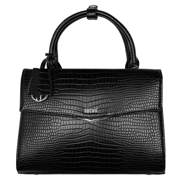 SOCHA Tiny Tip Business-Handtasche 30 cm croco black