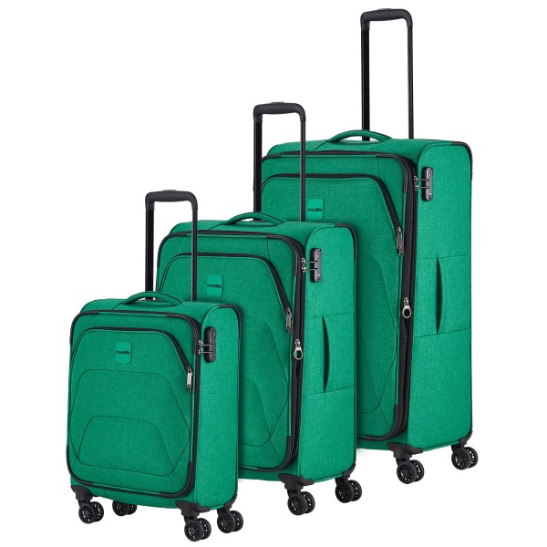 travelite Adria Kofferset 55/67/78 cm 4 Rollen grün