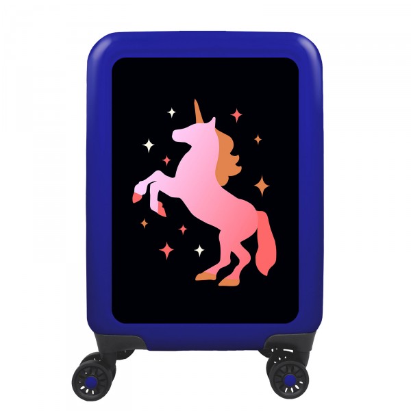meinTrolley Einhorn 55cm 4 Rollen blau