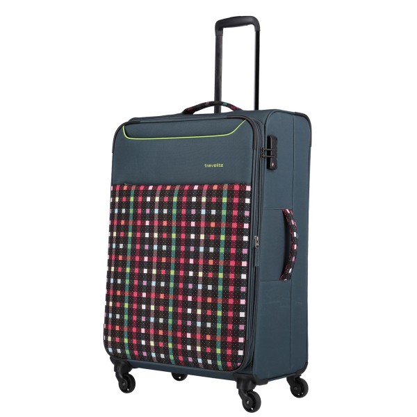 travelite Argon Trolley 77 cm 4 Rollen erweiterbar karo