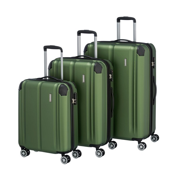travelite City Kofferset L/M/S erweiterbar grün