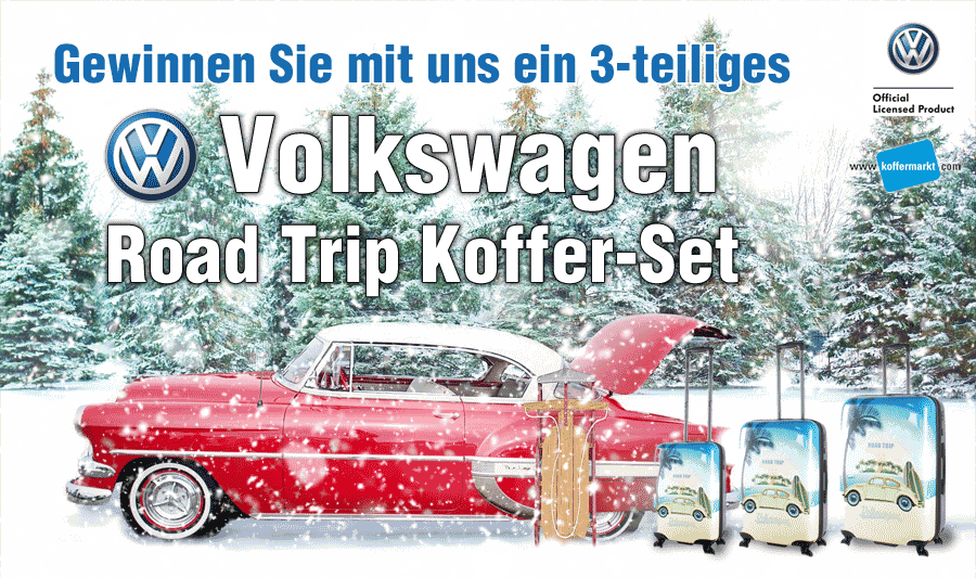 Gewinnen Sie ein 3-teiliges Volkswagen Road Trip Kofferset