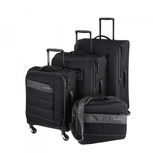 travelite Kite Trolley Set 4-teilig schwarz