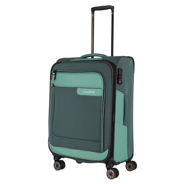 travelite Viia Trolley 67 cm 4 Rollen erweiterbar eukalyptus