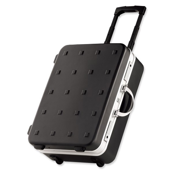 bwh Koffer Mobil-Boardcase 2 Rollen mit Deckeltasche schwarz