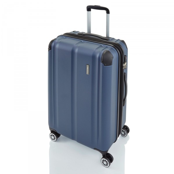 travelite City Trolley 68 cm 4 Rollen erweiterbar marine Schrägansicht