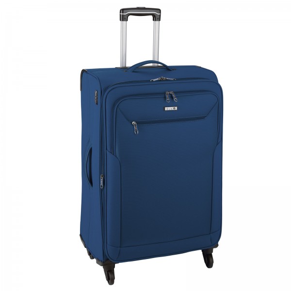 d&n Travel Line 6804 Trolley 76 cm 4 Rollen erweiterbar blau Frontansicht