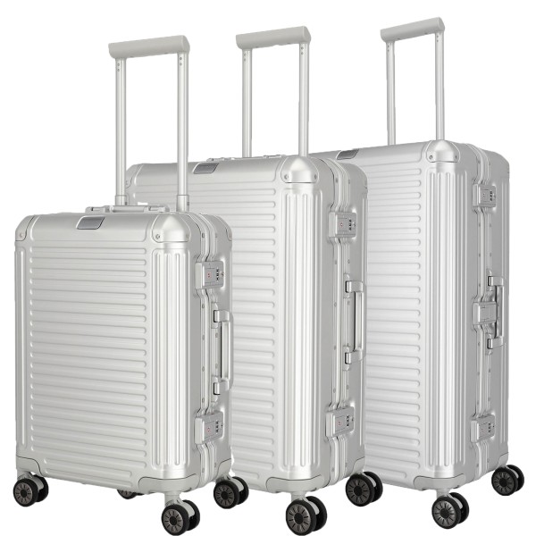 travelite Next 2.0 Aluminium Kofferset S/M/L 4 Rollen