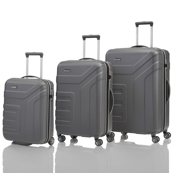travelite Vector Trolley Set 55/70/77 cm 4 Rollen anthrazit