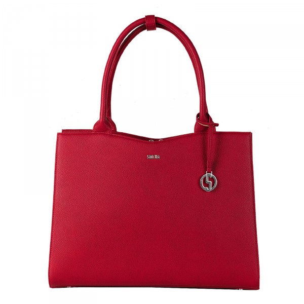 SOCHA Business-Handtasche Straight Line Midi 39 cm cherry red Frontansicht