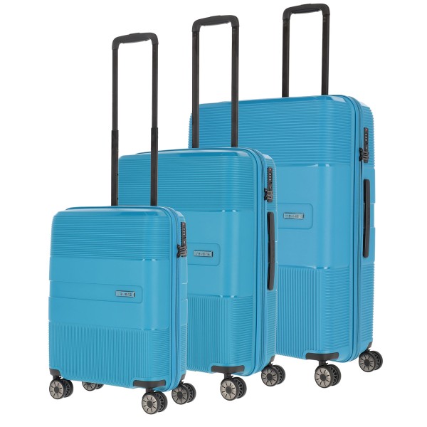 travelite Waal Trolleyset S/M/L 4 Rollen türkis
