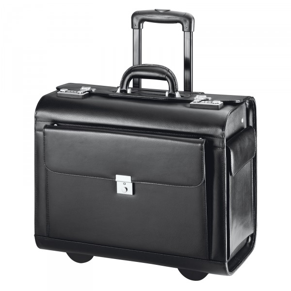 d&n Business & Travel Pilotenkoffer 45 cm 2 Rollen schwarz - Frontansicht