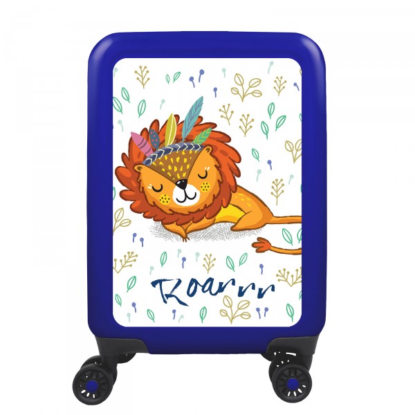 meinTrolley Löwe 55cm 4 Rollen blau