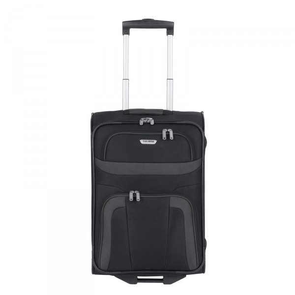 travelite Orlando Kabinentrolley 53 cm 2 Rollen schwarz Frontansicht