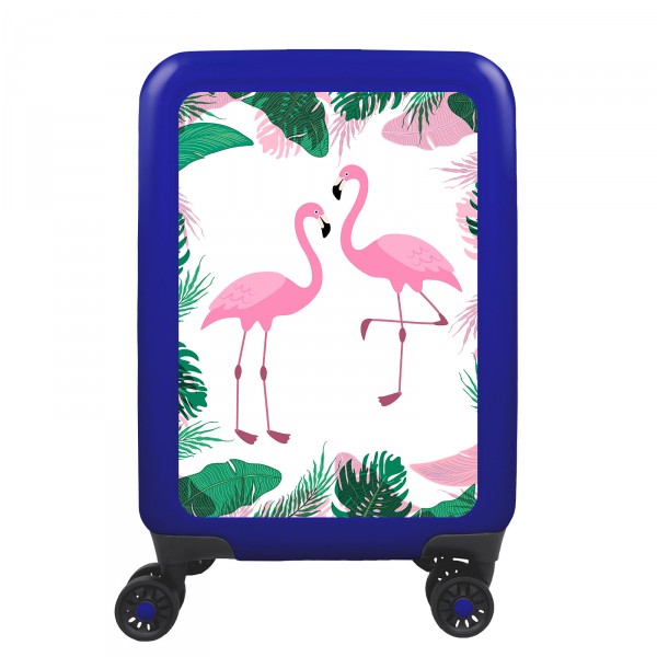 meinTrolley Flamingos 55cm 4 Rollen blau