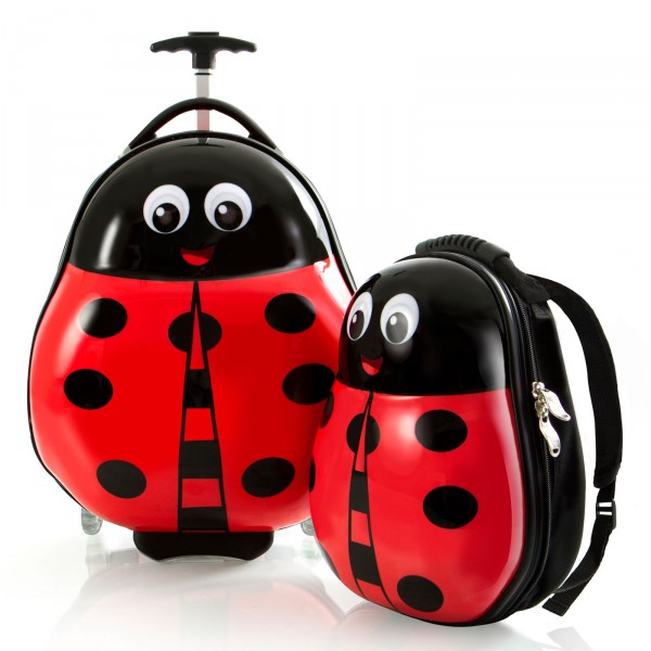 Heys Kids Travel Tots Kindertrolley 46 cm 2 Rollen mit Rucksack Lady Bug Frontansicht