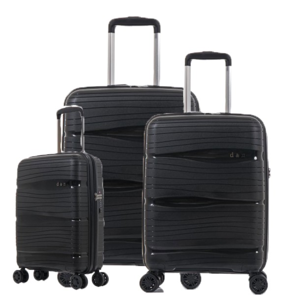 d&n Travel Line 4300 Trolley Set 3-teilig 4 Rollen schwarz