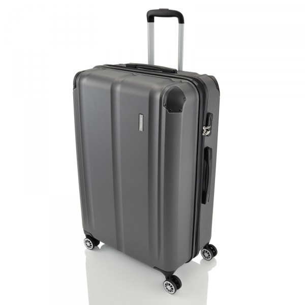 travelite City Trolley 77 cm 4 Rollen erweiterbar anthrazit Schrägansicht