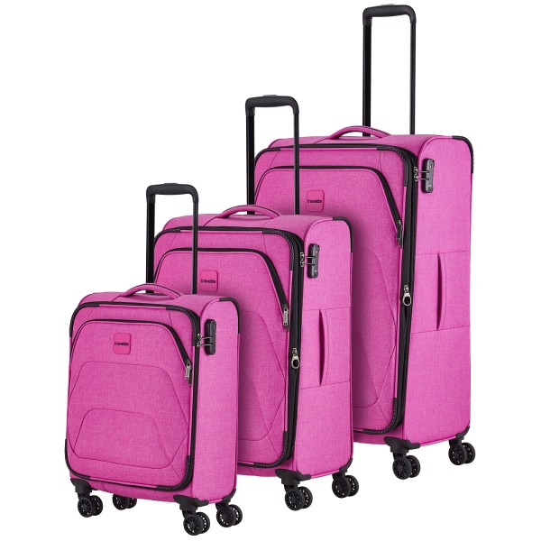 travelite Adria Kofferset 55/67/78 cm 4 Rollen pink