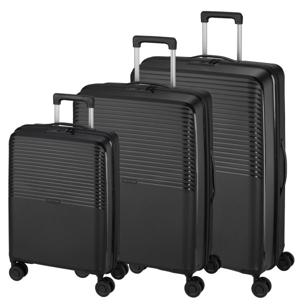 d&n Travel Line 4000 Trolley-Set 3-teilig 4 Rollen schwarz