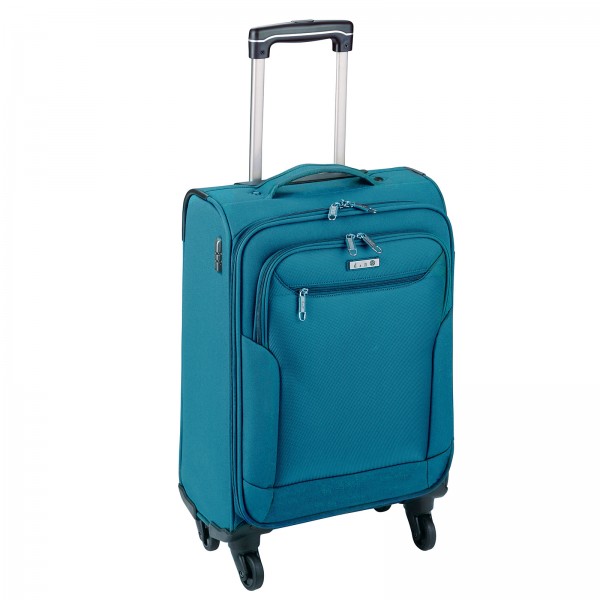 d&n Travel Line 6804 Kabinentrolley 55 cm 4 Rollen petrol Frontansicht