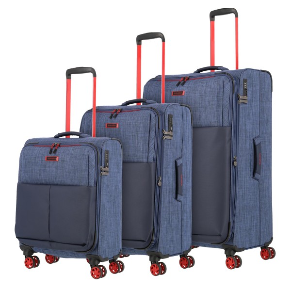 travelite Proof Trolley Set 55/68/78 cm 4 Rollen marine
