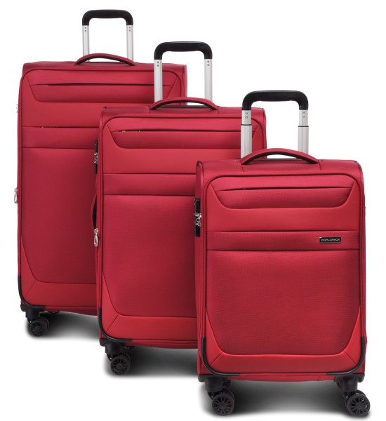 Fabrizio Worldpack Dublin Kofferset S/M/L 4 Rollen rot 