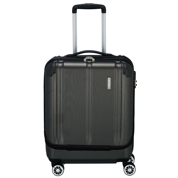 travelite City Kabinentrolley 4 Rollen mit Vortasche Anthrazit
