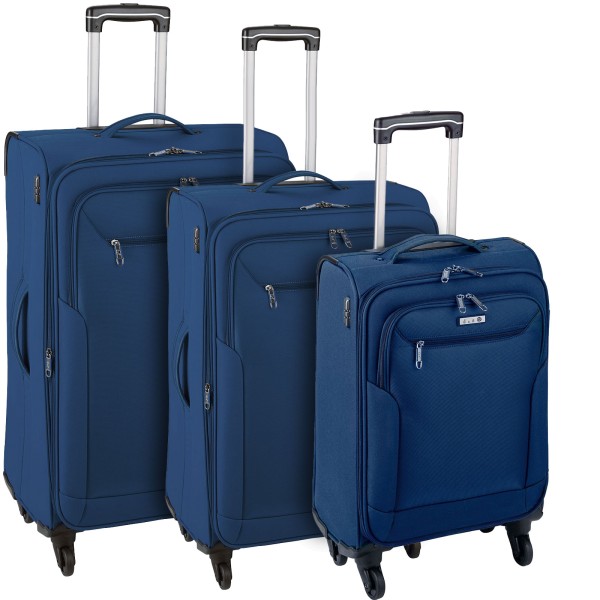 d&n Travel Line 6804 Trolley-Set 55/66/76 cm 4 Rollen blau