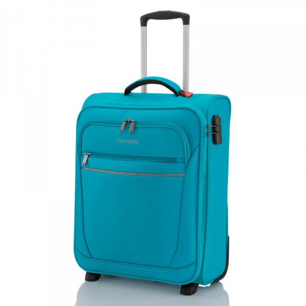 travelite Cabin Kabinentrolley 52 cm 2 Rollen türkis Schrägansicht