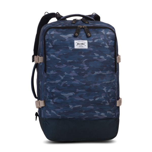 Fabrizio Best Way Cabin Pro Print Rucksack 54 cm graublau