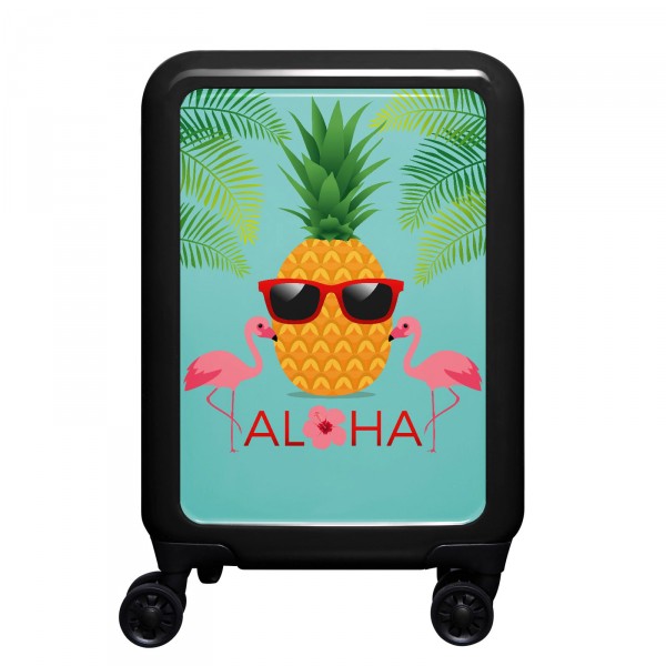 meinTrolley Flamingo Ananas 55cm 4 Rollen schwarz