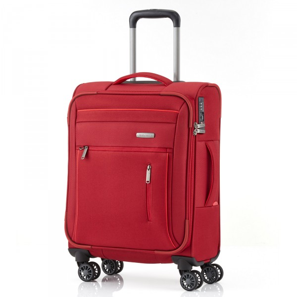 travelite Capri Kabinentrolley 55 cm 4 Rollen rot Schrägansicht