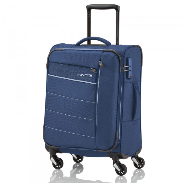 travelite Kite Modell 2017 Kabinentrolley 54 cm 4 Rollen marine Schrägansicht