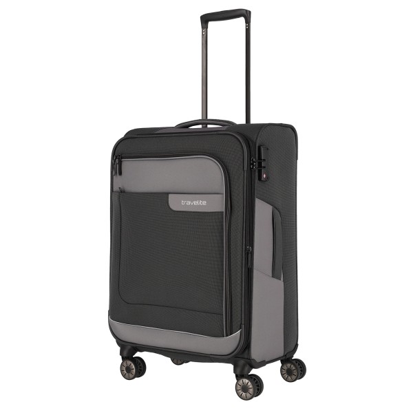 travelite Viia Trolley 67 cm 4 Rollen erweiterbar schiefer